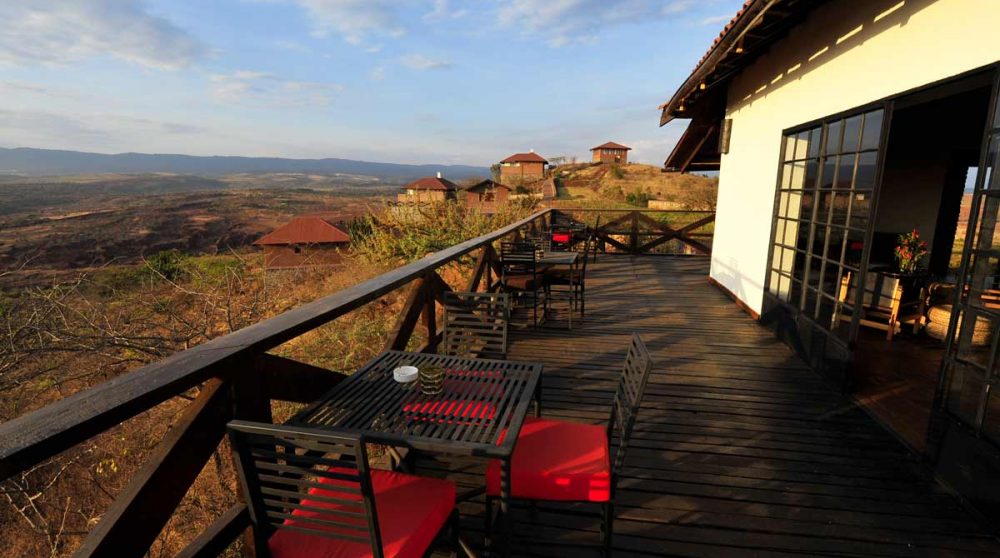 La terrasse du Bashay Rift Lodge