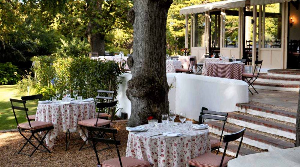 La terrasse de l'hôtel Constantia Uitsig