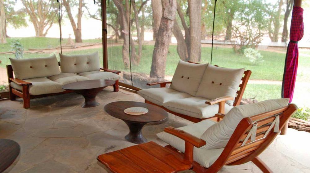 Un salon au Larsens Tented Camp