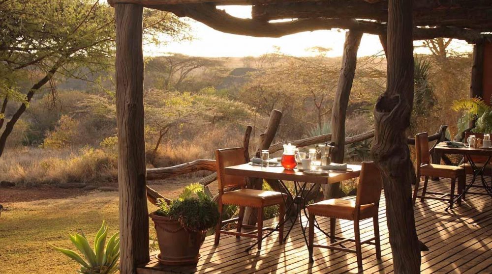 Autre vue de la tessasse à Lewa Safari Camp