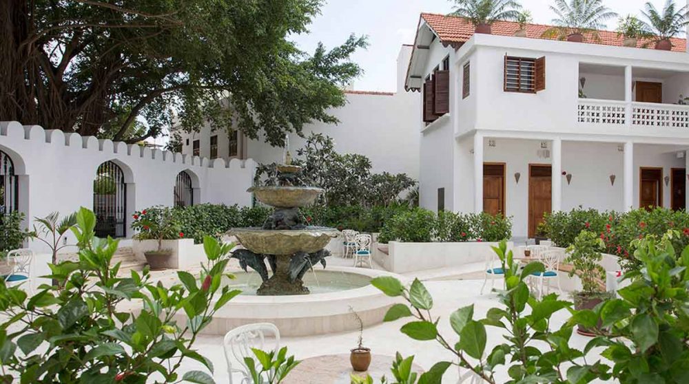 La paisible cour intérieure à Zanzibar