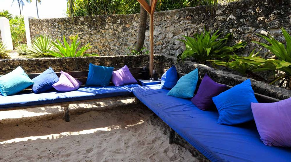 Banquette pour se reposer à Zanzibar