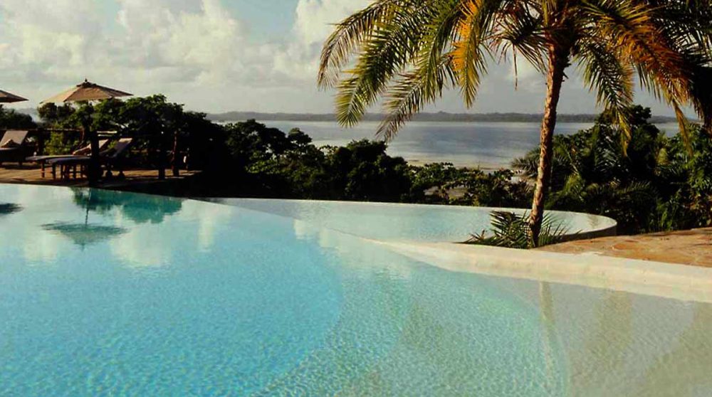 La piscine avec des palmiers en Tanzanie