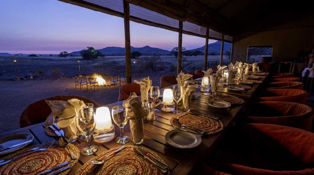 Table pour dîner en Namibie