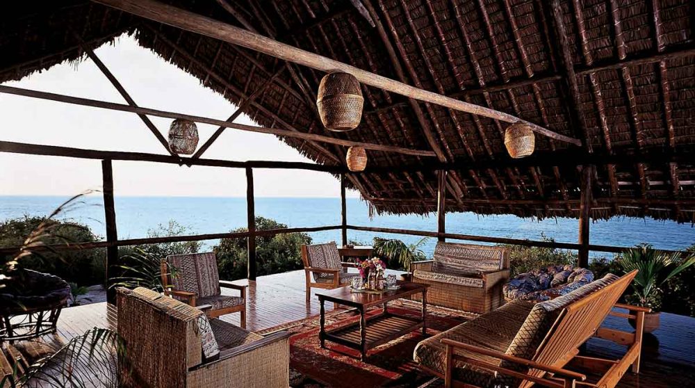 Vue sur la mer depuis un salon en Tanzanie
