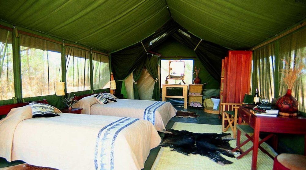 L'intérieur d'une tente au Kenya