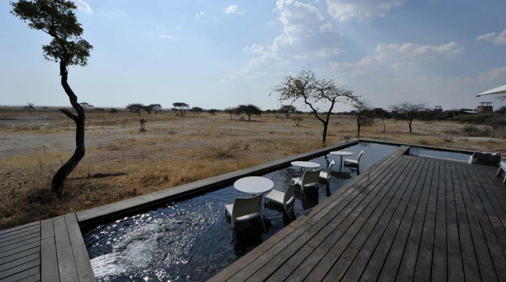 La vue depuis la terrasse en Namibie