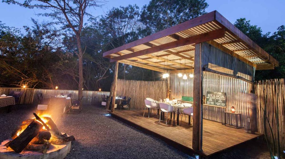 Dîner dans le boma du parc iSimangaliso