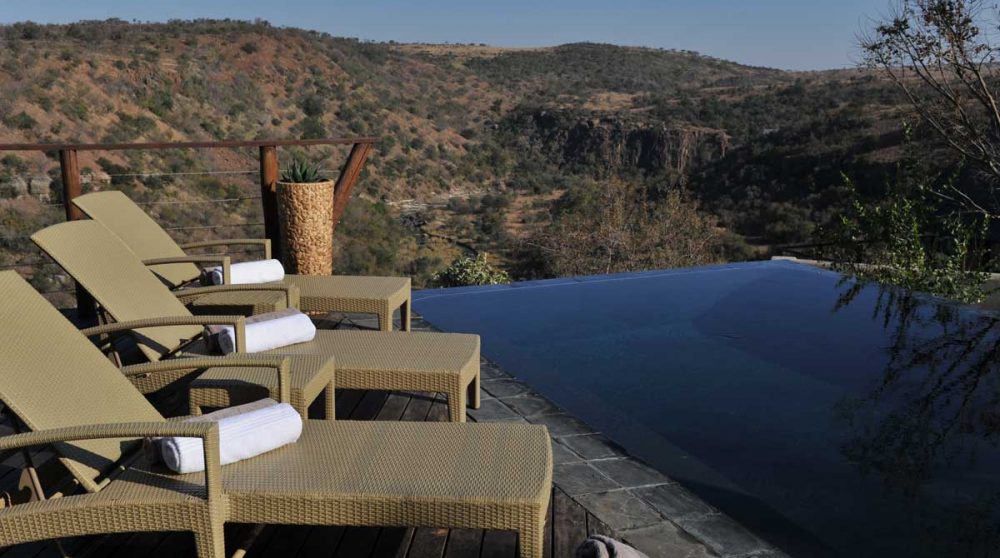 La piscine du lodge en Afrique du Sud