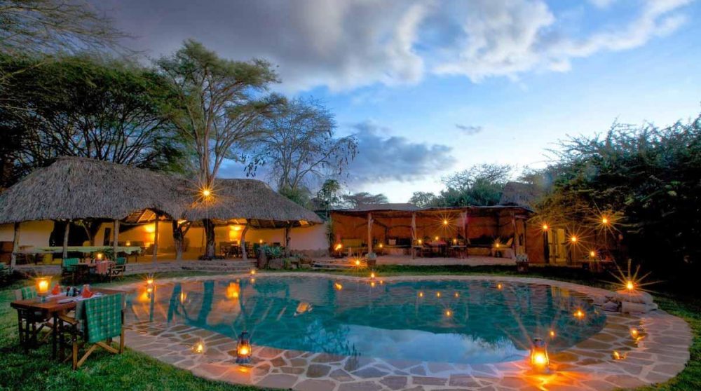 La piscine le soir à Lewa