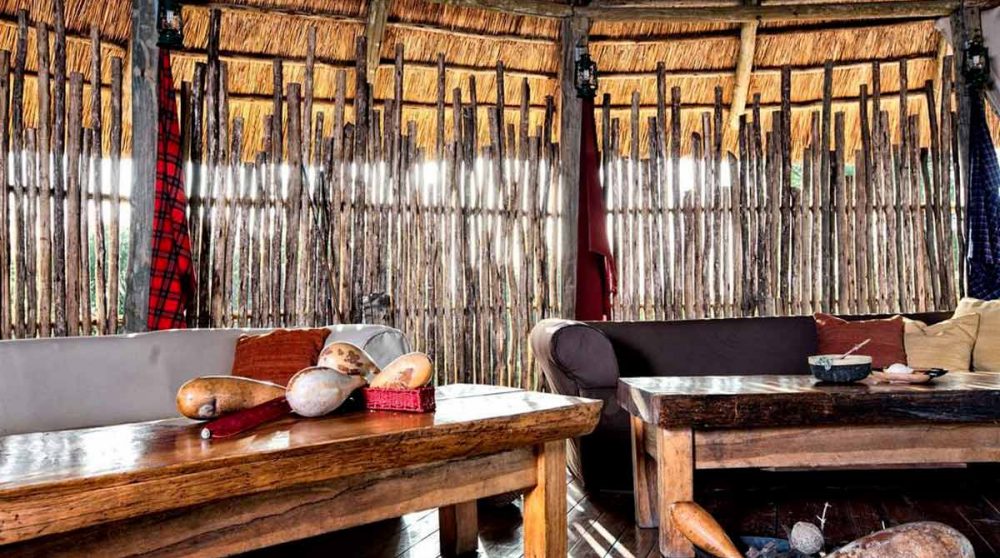 Le salon du camp dans le Tarangire