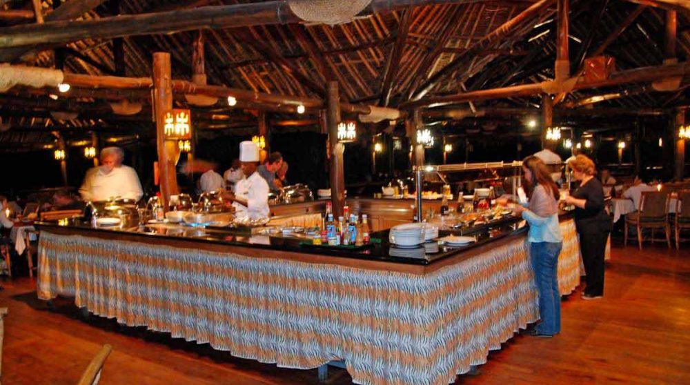 Vue nocturne du restaurant