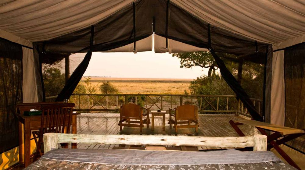 La vue depuis une tente