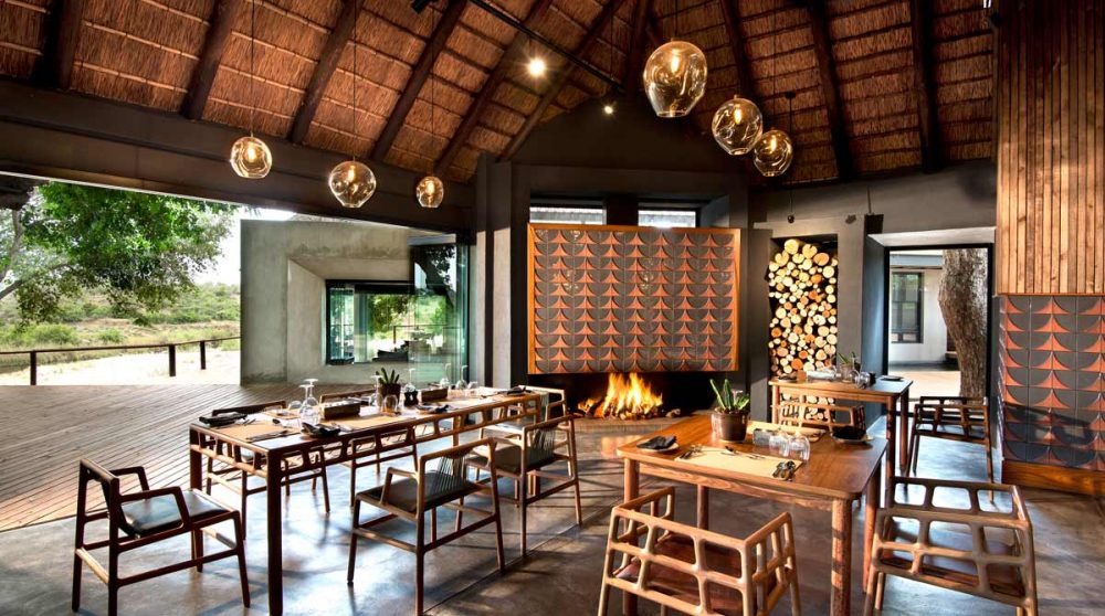 La salle à manger dans Sabi Sand