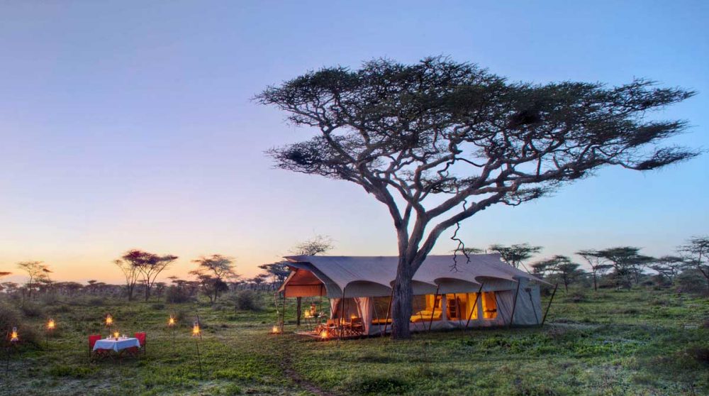 Intérieur d'une tente