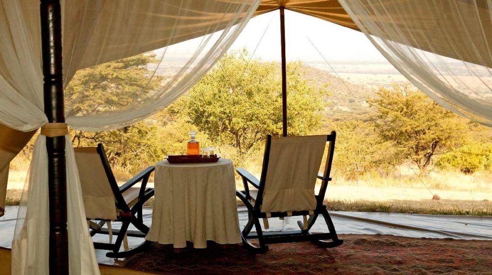 Vue depuis la terrasse au Masai Mara