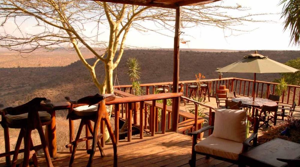 La terrasse du lodge e au Kenya