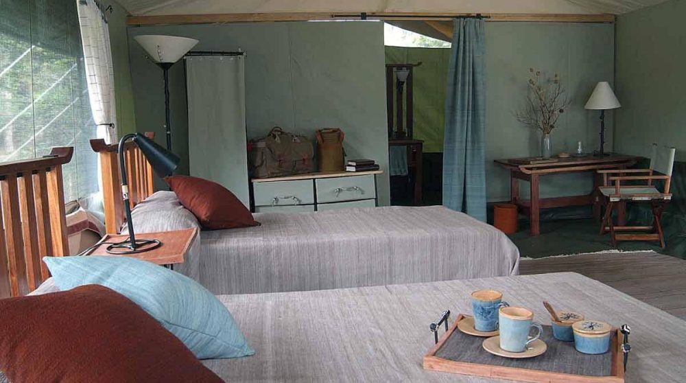 Intérieur d'une tente