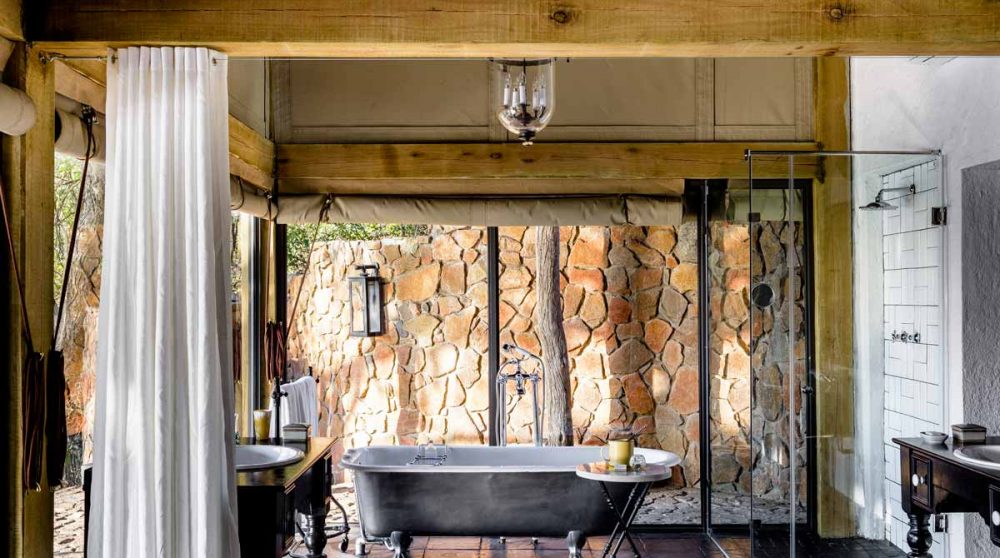 La salle de bains de Singita Ebony