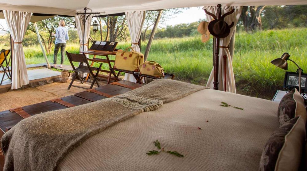 L'intérieur d'une tente