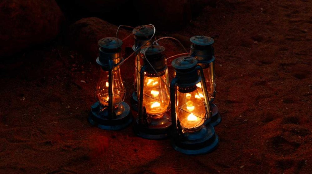 Lampes dans le jardin