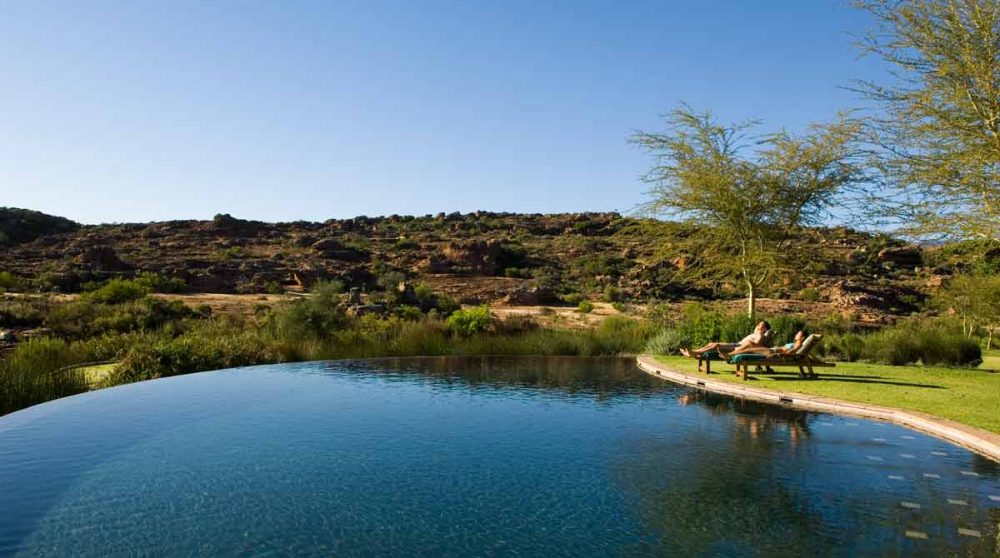 Une des piscines à Bushmans Kloof