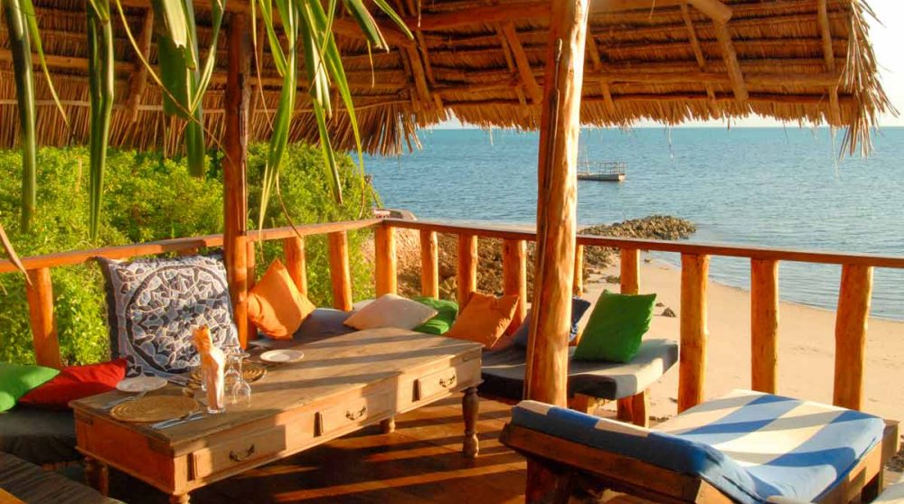 Un salon au Fumba Beach Lodge