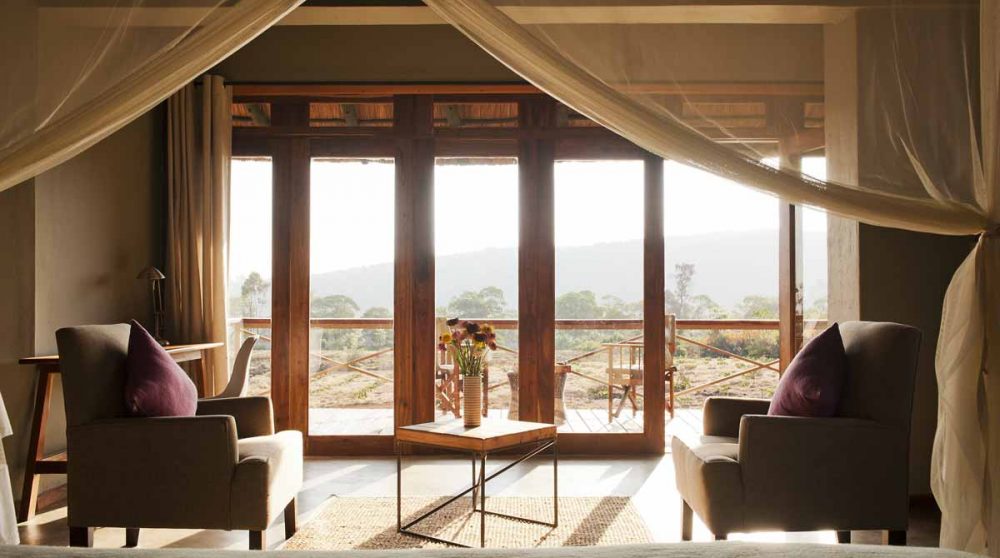 La vue vers la terrasse