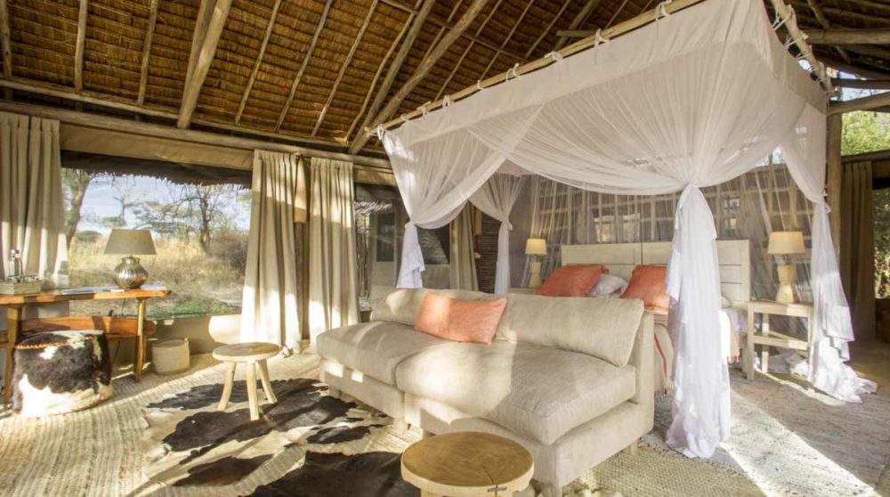 L'intérieur d'une tente