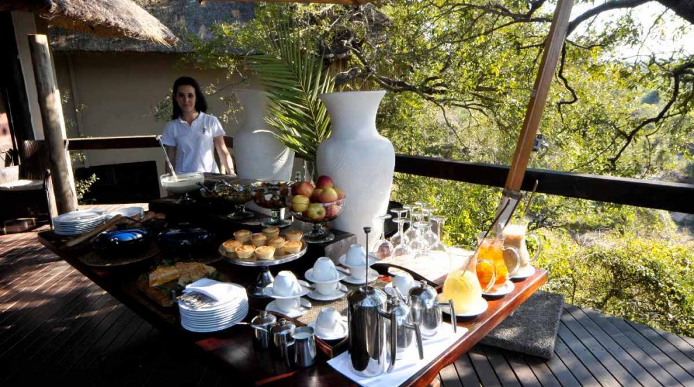 Buffet au Londolozi Tree Camp