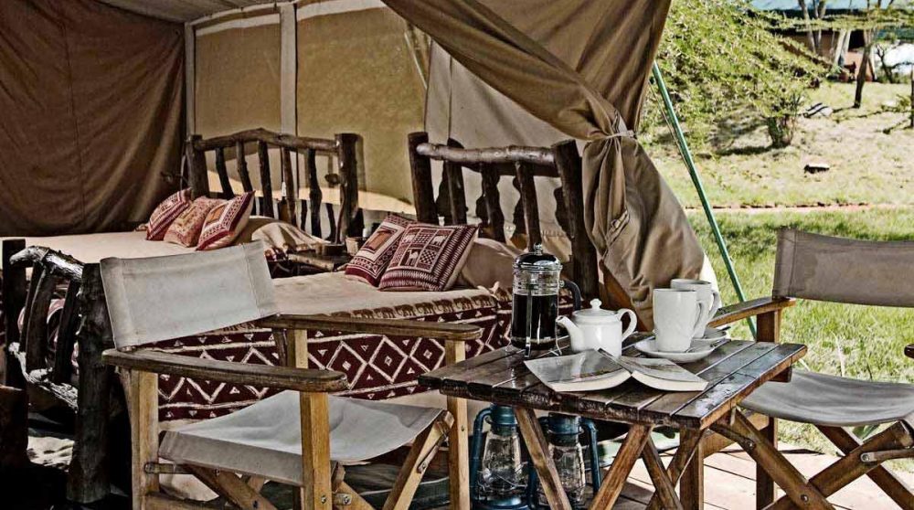 Une tente triple au Mara Porini Camp