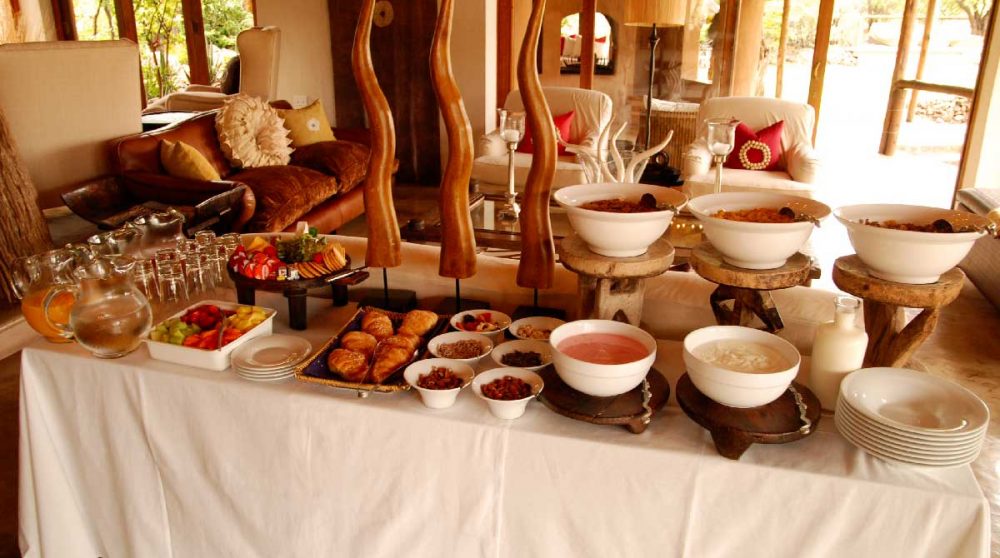 Un buffet à l'hôtel Royal Madikwe