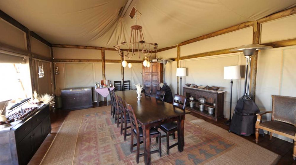 La salle à manger au Wolwedans Boulders Camp