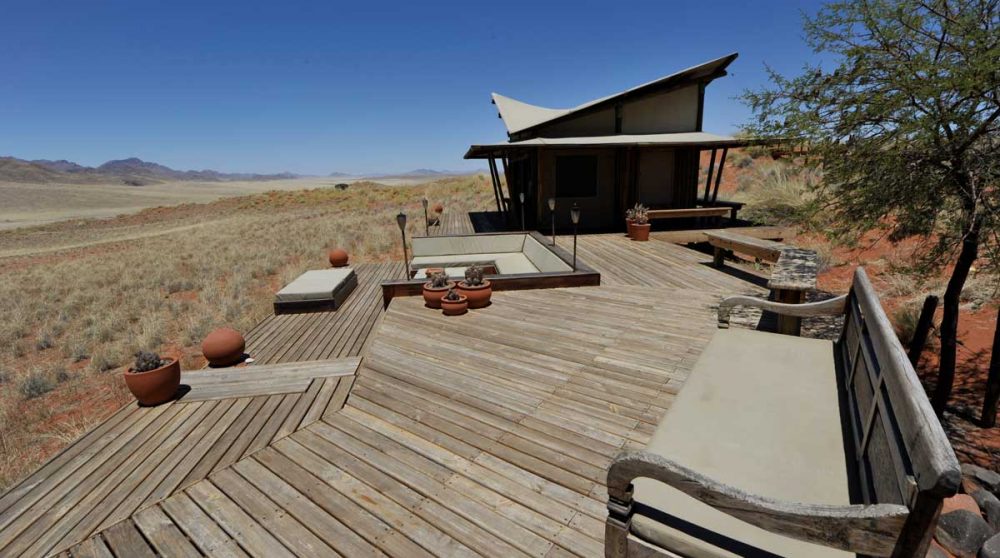 La terrasse du Wolwedans Dunes Lodge