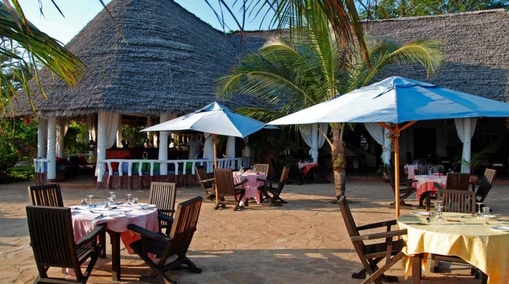 Le restaurant de la plage à Zanzibar