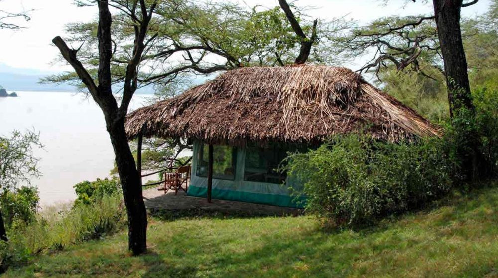 Vue d'une tente au Kenya