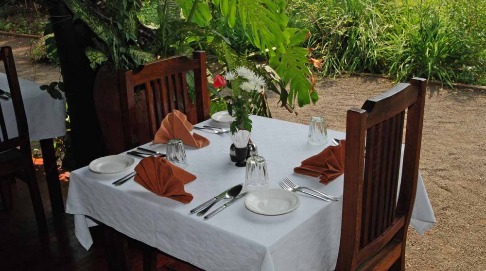 Déjeuner à côté du jardin en Tanzanie