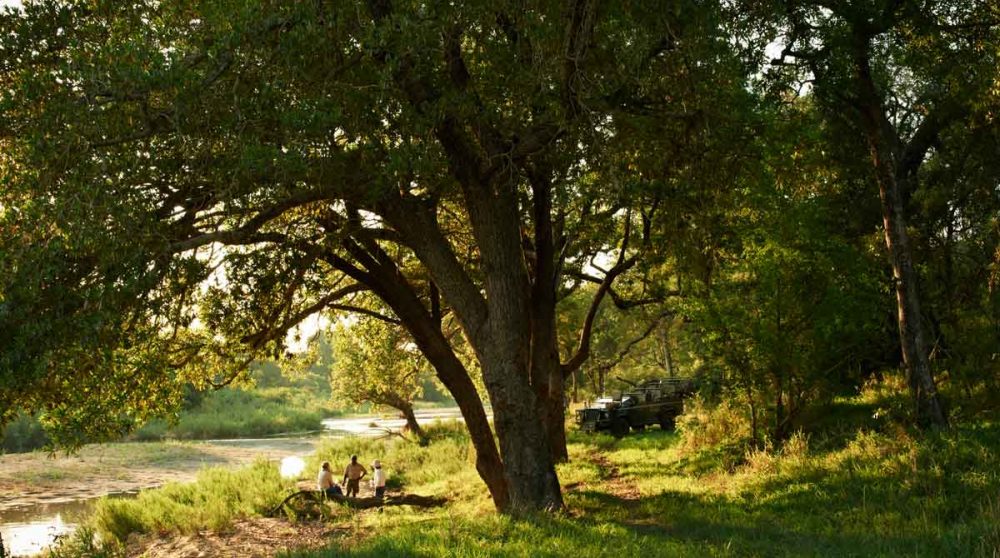 Arrêt au bord de la rivière près du parc Kruger