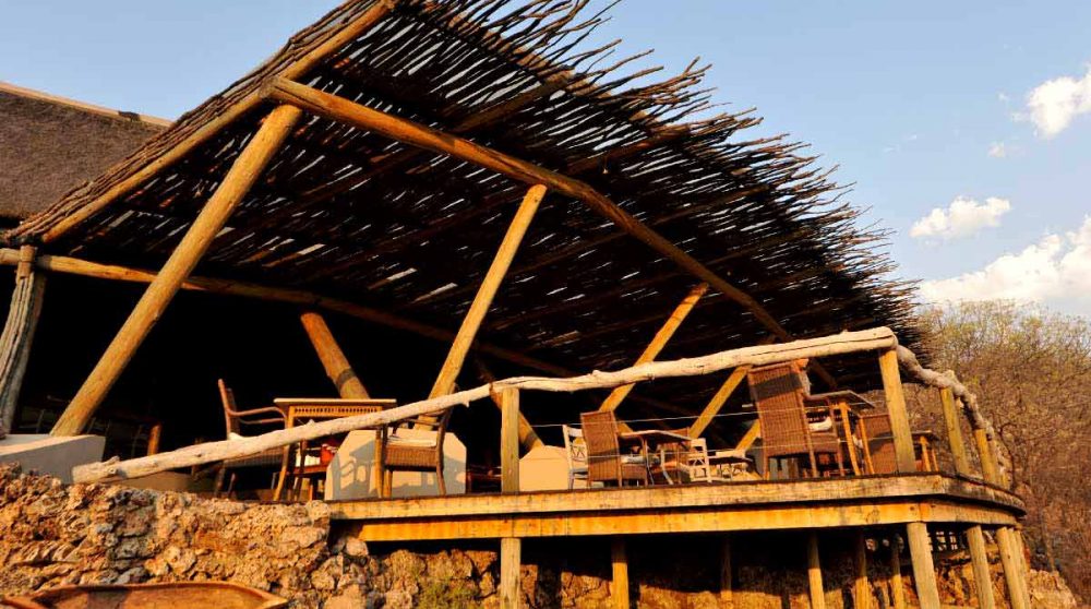 Coucher de soleil sur la terrasse en Namibie