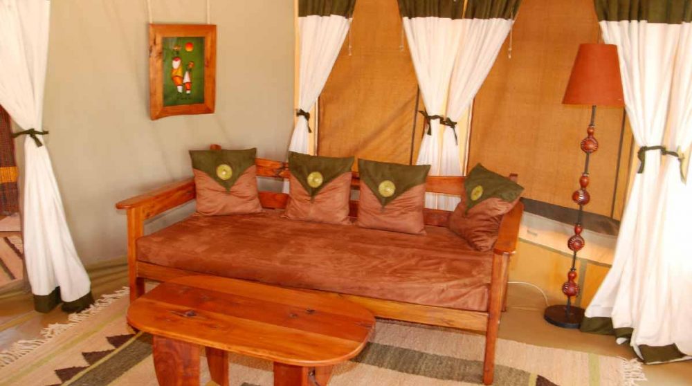 Intérieur d'une tente au Kenya