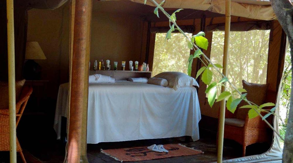 Tente pour se faire masser