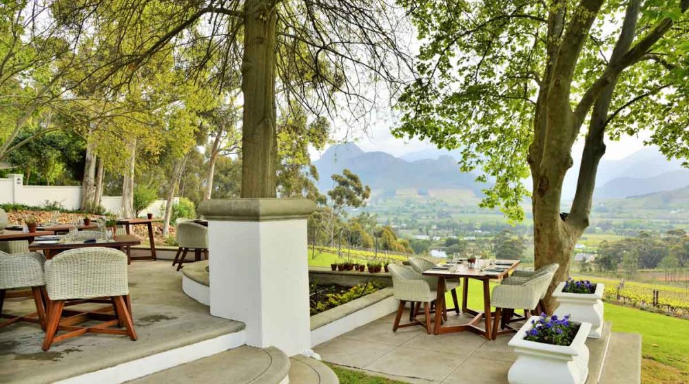 Autre vue de la terrasse du restaurant en Afrique du Sud