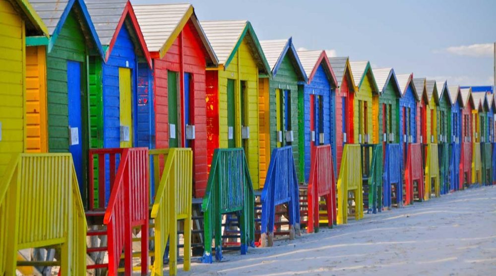 La cabines de plage de Muizenberg