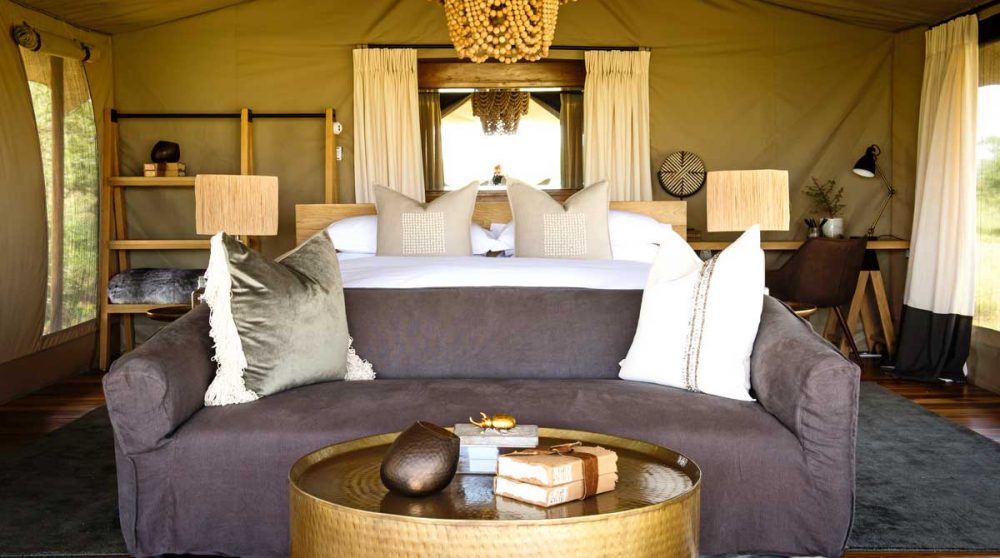 L'intérieur de la tente