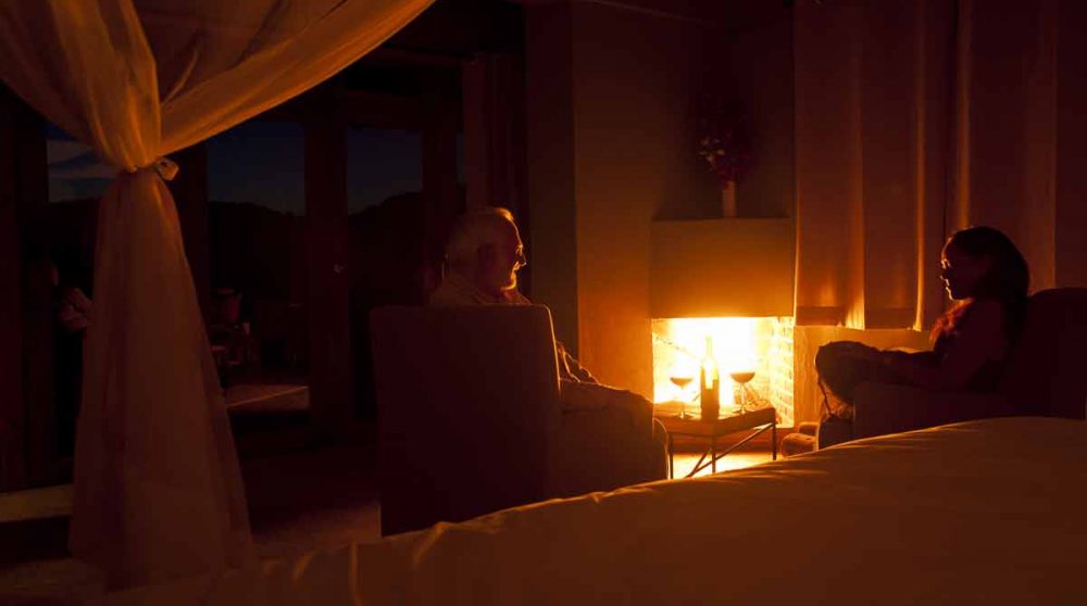 La cheminée, bien romantique en hiver...