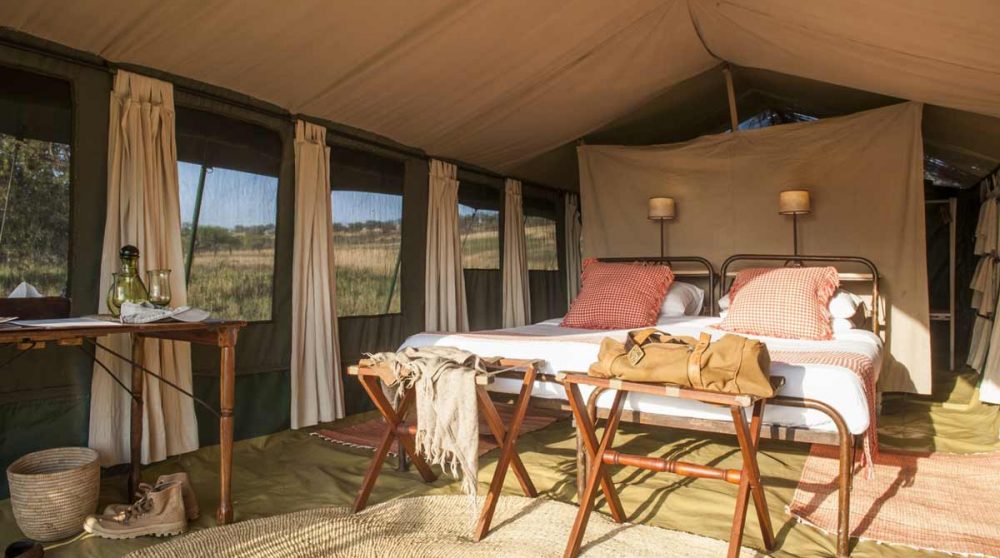 L'intérieur de la tente