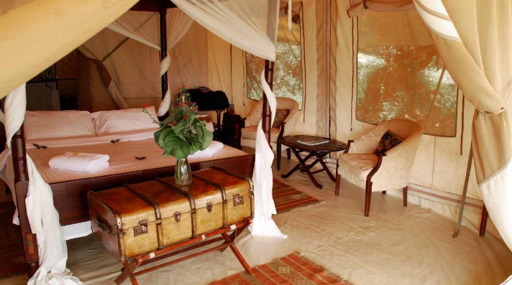 Chambre dans une tente du Cottars 1920