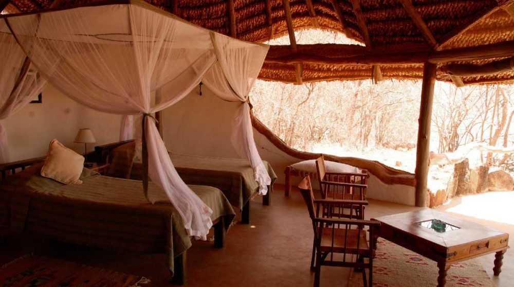 Lit à baldaquin dans une chambre au Elsas Kopje