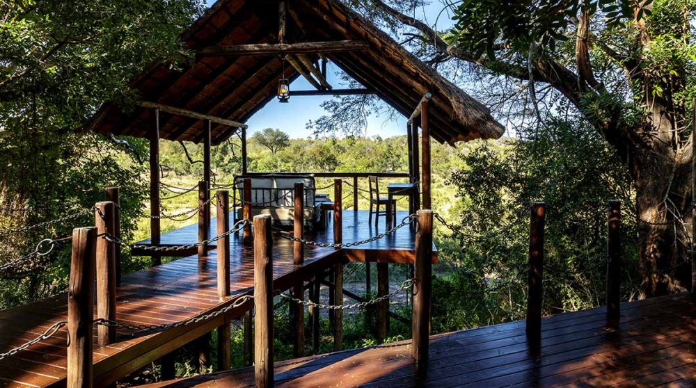 La terrasse et sa vue de Jock Safari Lodge