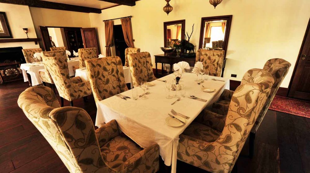 Table au restaurant du Manor at Ngorongoro